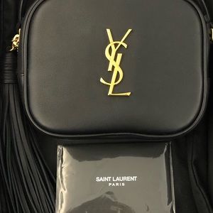 Saint Laurent Gold Monogram Blogger Bag